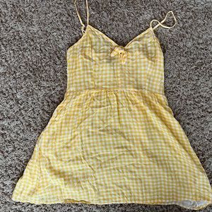 Plaid yellow summer dress